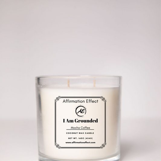 Mocha Coffee "I Am Grounded" Affirmation Candle - 17.5 oz